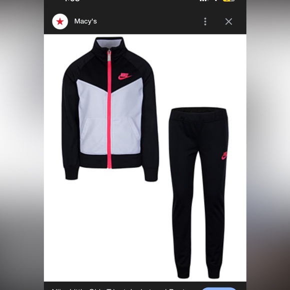 Nike Black and White Tracksuit with Neon Pink Accents - Picture 2 of 5